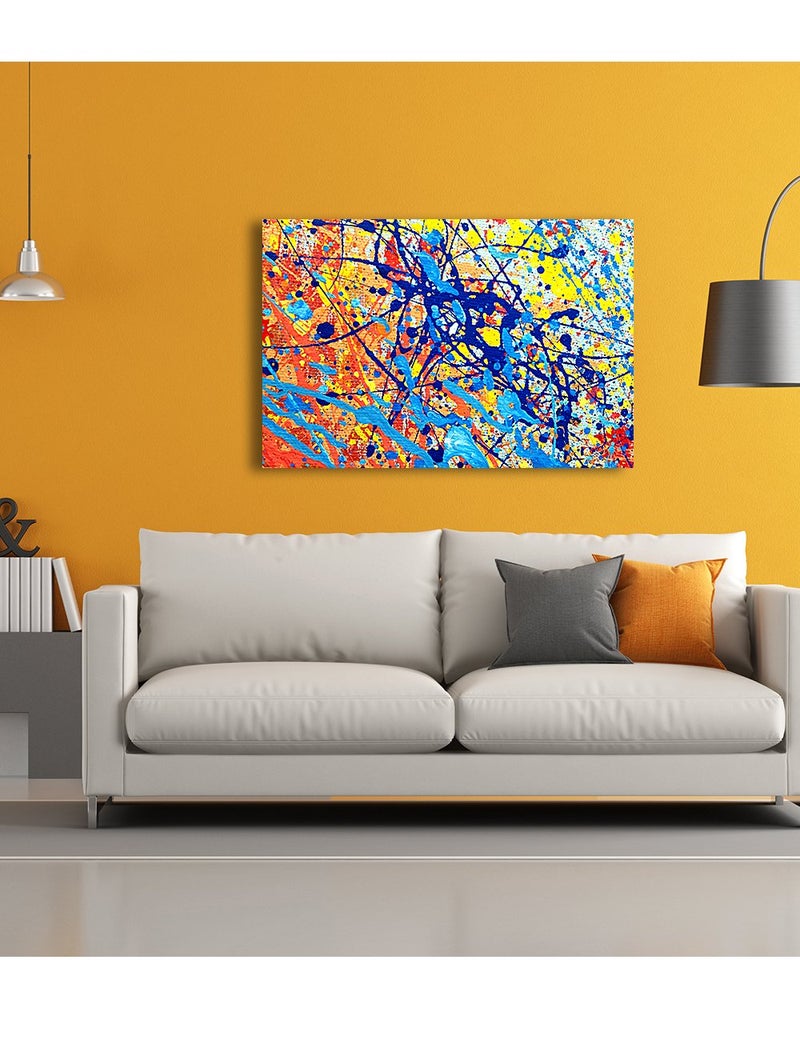 IPIC - Abstract Jackson Pollock Style Artwork. Giclee Print on Canvas Wall Art for Home Decor. 36x24 - Image 2